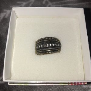 Premier bronzed gold ring with crystals.